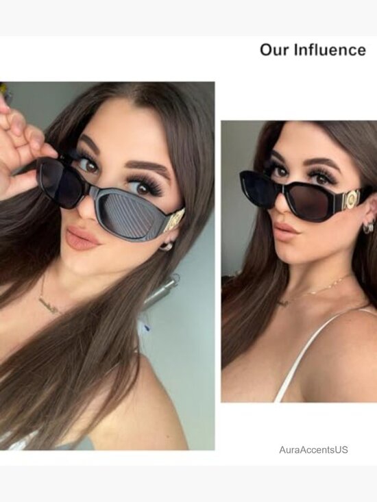 Retro Trendy Rectangle Sunglasses Unisex 90s Small Narrow Square UV400